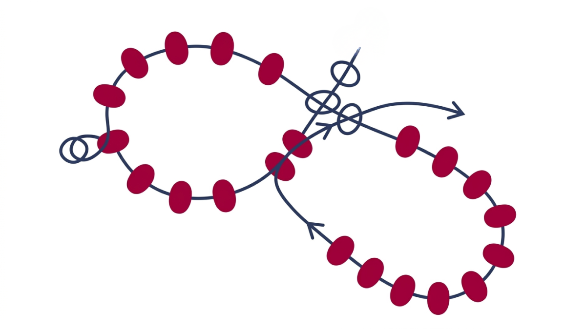 Collier fleurs en perles rocailles Miyuki 6/0 : Etape 5