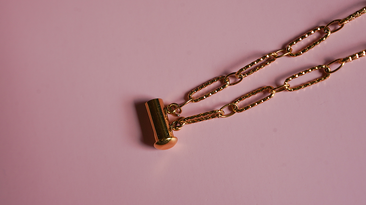 Collier double chaîne et perles trèfle en pierres naturelles : Etape 5