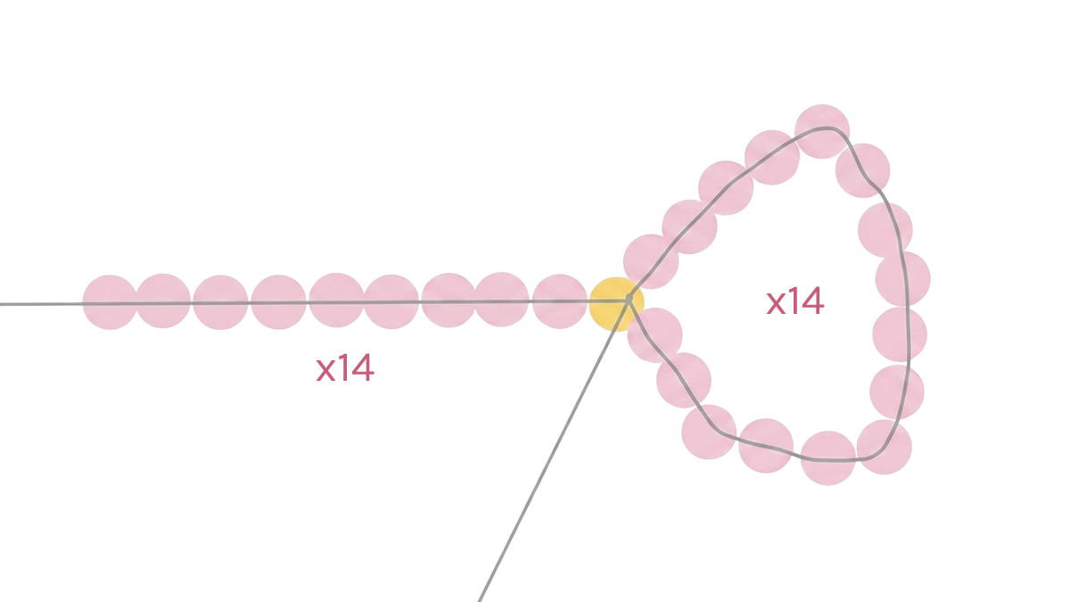 DIY bijou de sac fête des mères : porte-clé nœud en perles nacrées et lettres : Etape 7