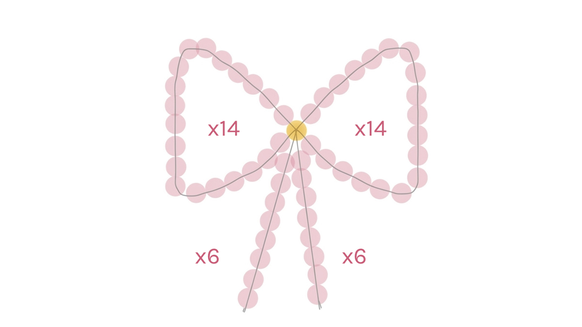 DIY bijou de sac fête des mères : porte-clé nœud en perles nacrées et lettres : Etape 8