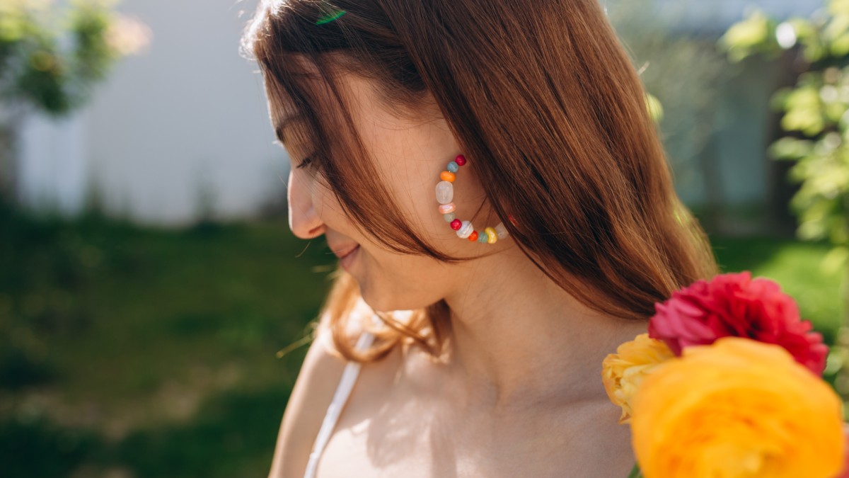 Schéma Boucles d'oreilles avec mix de perles colorées