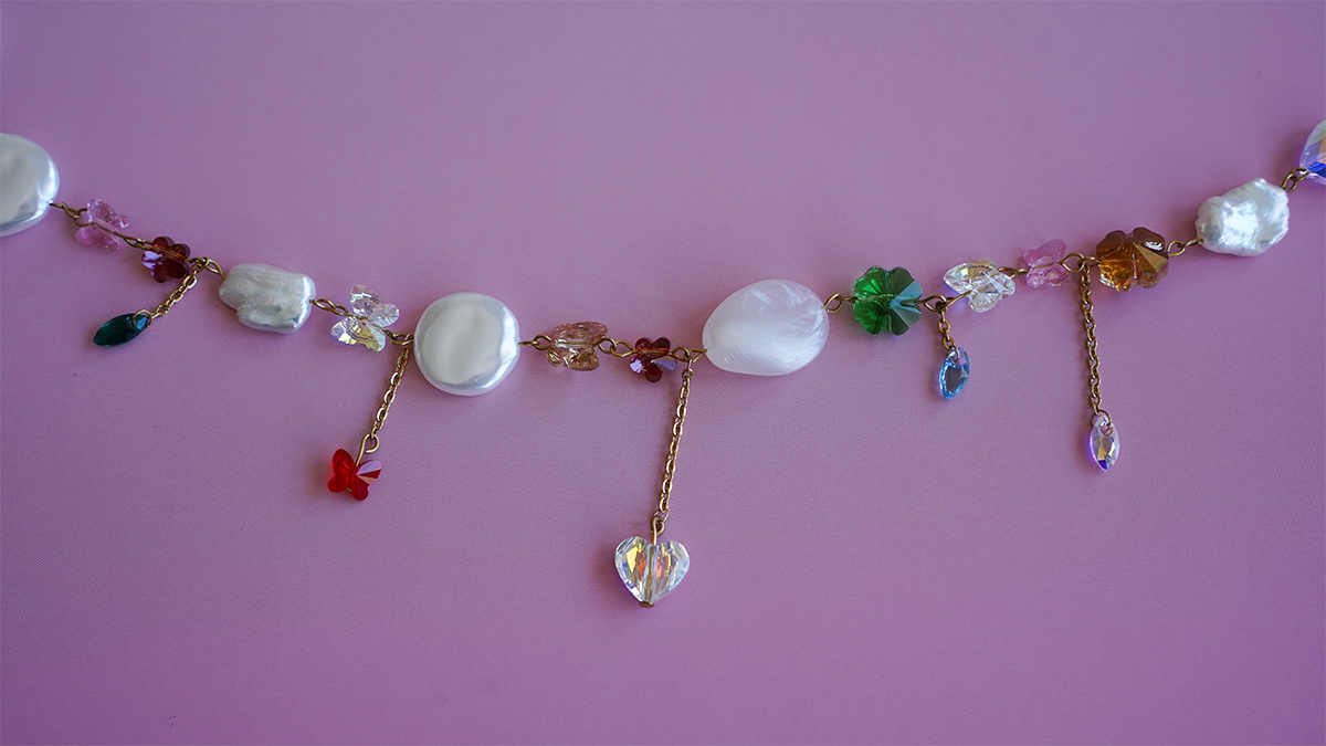 Collier cristaux PureCrystal et perles nacrées : Etape 5