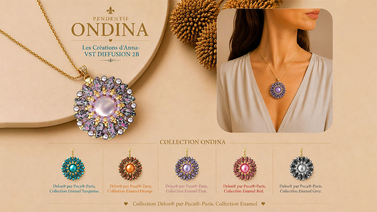 Schéma Pendentif Ondina par Les Créations d'Anna® Schéma Pendentif Ondina par Les Créations d'Anna®