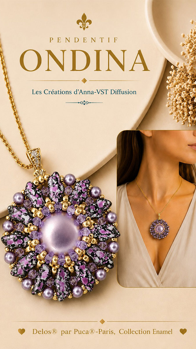 Schéma Pendentif Ondina par Les Créations d'Anna® Schéma Pendentif Ondina par Les Créations d'Anna®