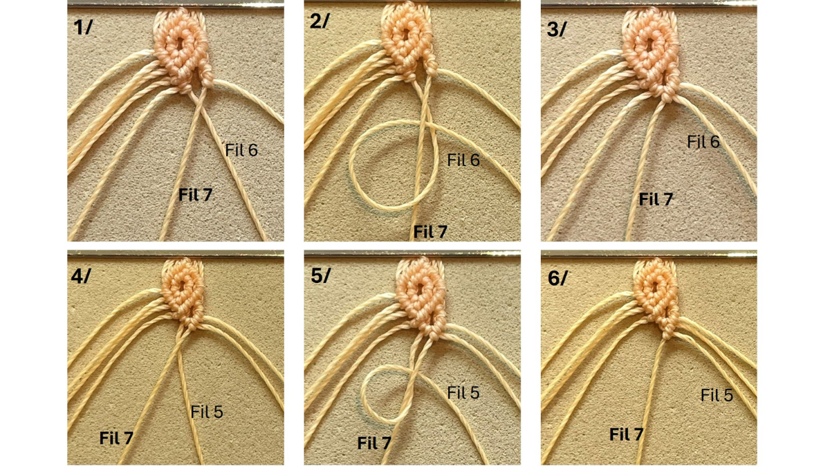 Bracelet en micro-macramé et breloques : Etape 14