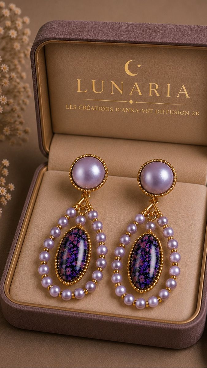 Schéma Boucles d'oreilles Lunaria par Les créations d'Anna® Schéma Boucles d'oreilles Lunaria par Les créations d'Anna®