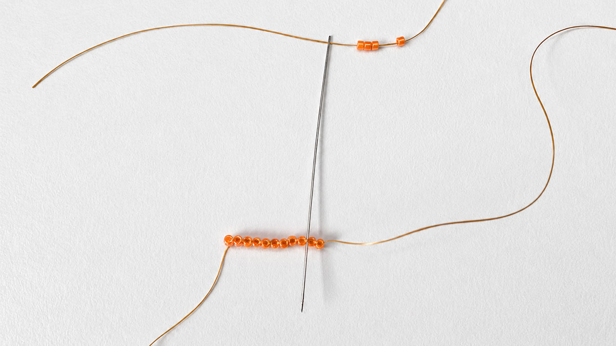 Boucles d'oreilles tissage en double brick stitch : Etape 5
