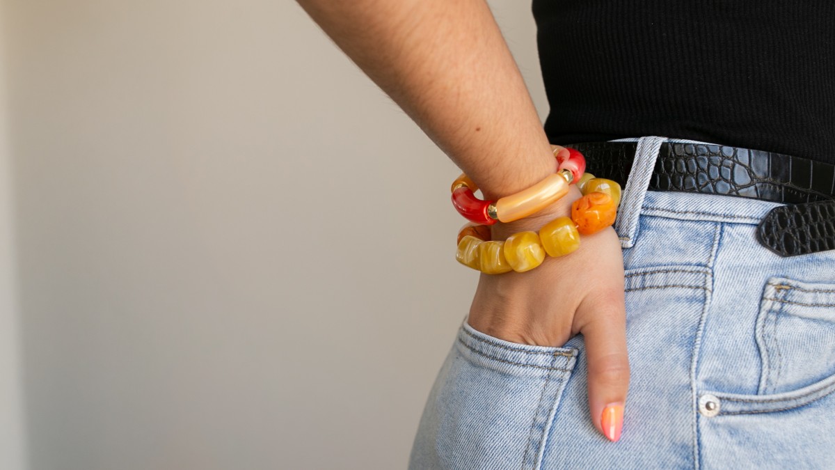 Bracelet élastique été avec perles tubes