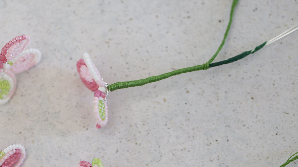Fleur en perles de rocailles Miyuki - Hortensia : Etape 13