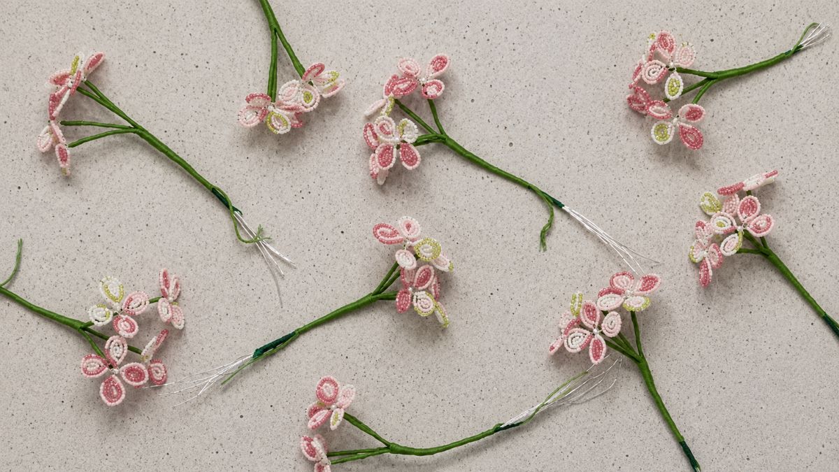 Fleur en perles de rocailles Miyuki - Hortensia : Etape 16