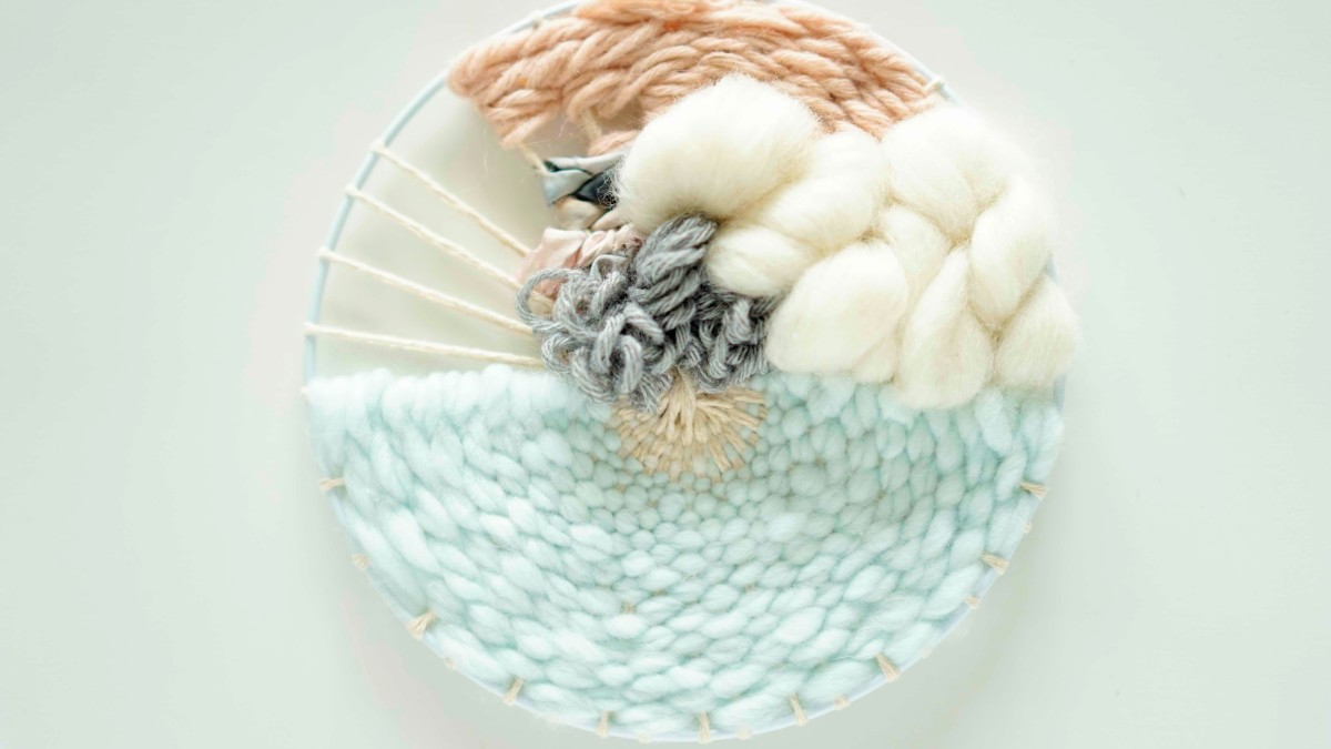 Tissage mural rond par Julie Robert : Etape 8