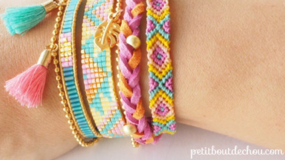 DIY bracelet multirang brésilien, tresse et tissage miyuki