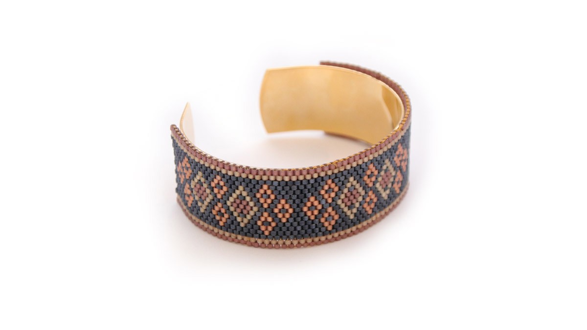 Grille de tissage Manchette Miyuki en tissage Peyote Impair : Etape 4