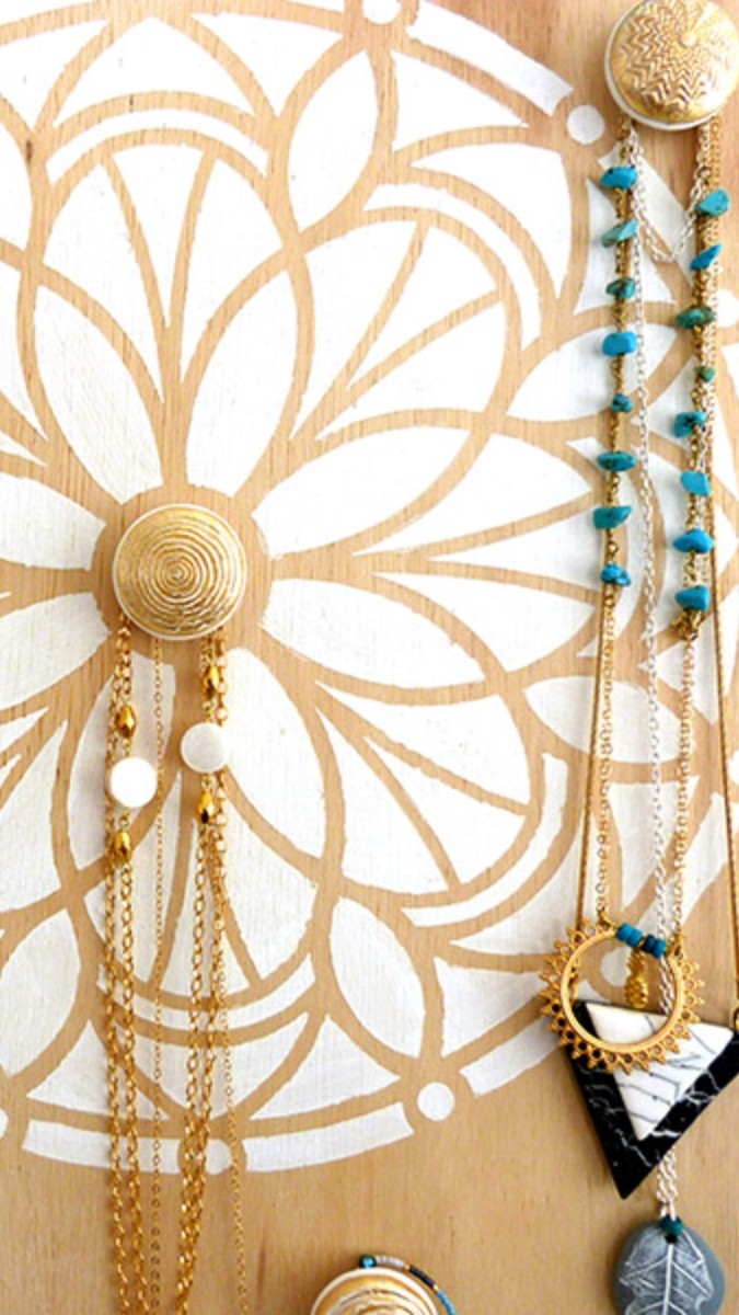 Schéma Porte bijoux poignées en pâte polymère Cernit et pochoir mandala Schéma Porte bijoux poignées en pâte polymère Cernit et pochoir mandala