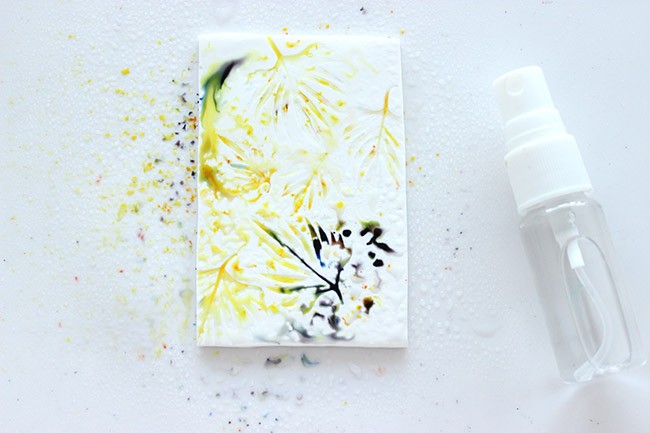 Marque-page en pâte Fimo et pigments Brusho : Etape 4