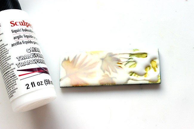 Marque-page en pâte Fimo et pigments Brusho : Etape 9