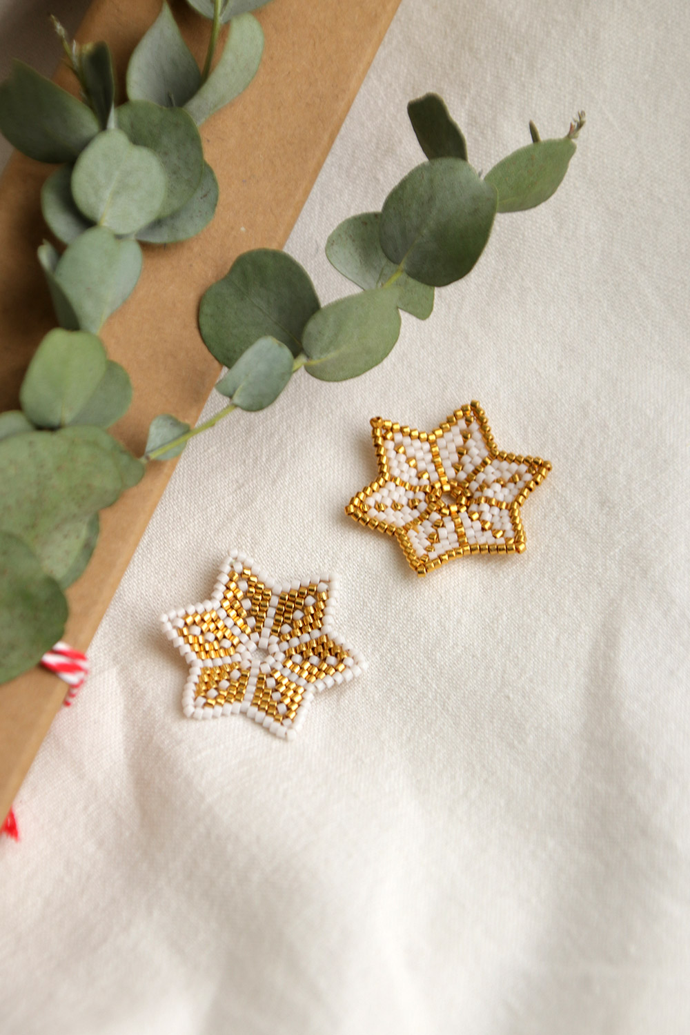 Schéma DIY Etoile Japonaise en tissage Peyote circulaire perles Miyuki Delicas