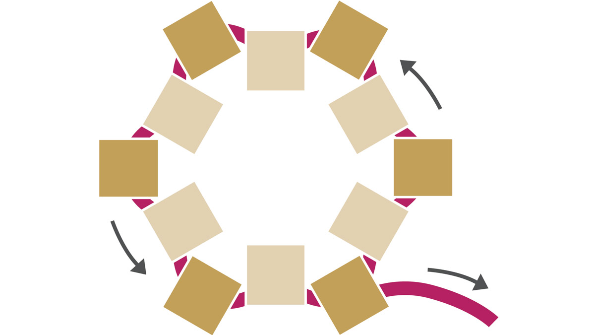 DIY Etoile Japonaise en tissage Peyote circulaire perles Miyuki Delicas : Etape 2