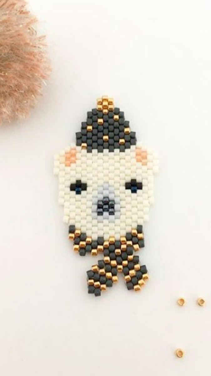 Schéma Motif ours polaire en tissage brick stitch par Mon Petit Bazar