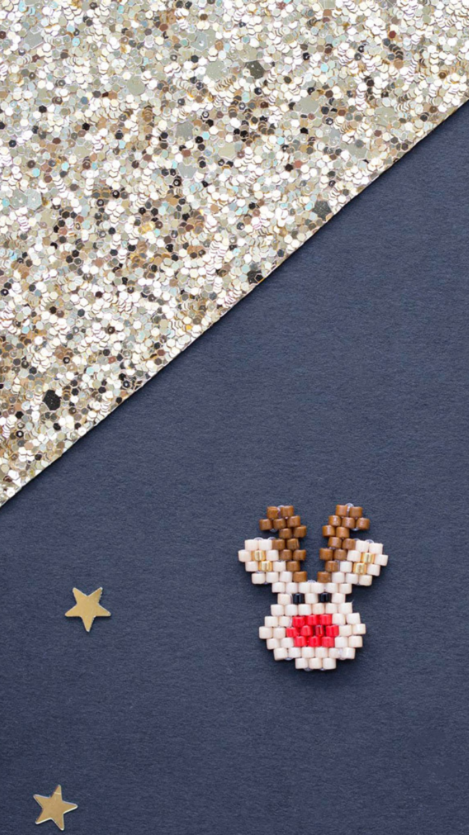 Schéma Motif Rudolphe le renne de Noël en tissage brick stitch