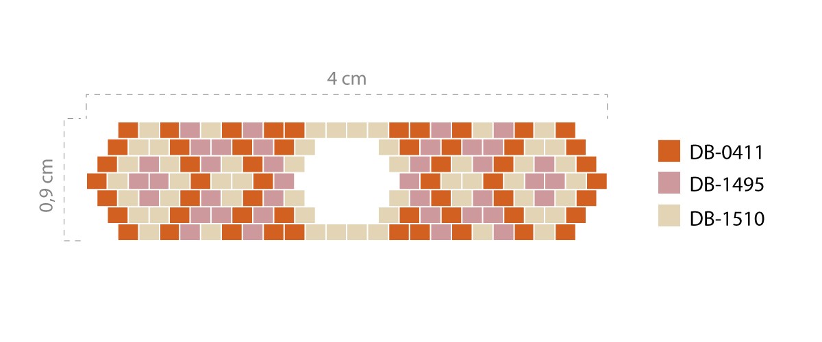 Schéma Bracelet tissage Miyuki Brickstitch Spike beads PureCrystal