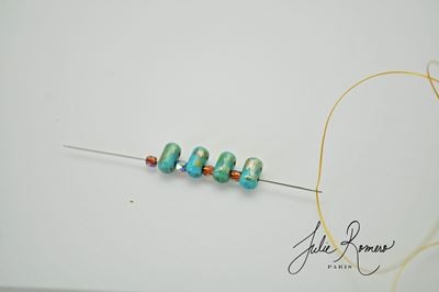 Bracelet perles en verre Groovy Tiles Rullas et Rocailles Miyuki : Etape 1