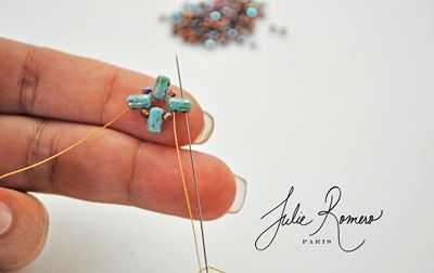 Bracelet perles en verre Groovy Tiles Rullas et Rocailles Miyuki : Etape 3