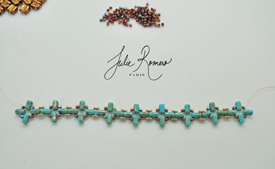 Bracelet perles en verre Groovy Tiles Rullas et Rocailles Miyuki : Etape 12