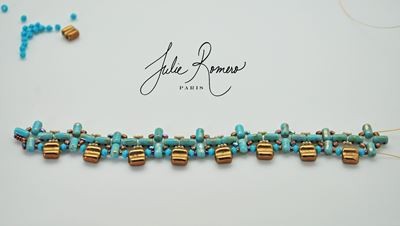 Bracelet perles en verre Groovy Tiles Rullas et Rocailles Miyuki : Etape 19