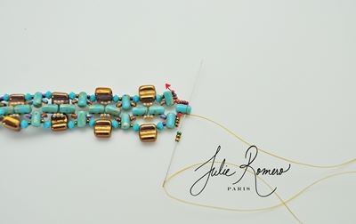 Bracelet perles en verre Groovy Tiles Rullas et Rocailles Miyuki : Etape 23