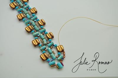 Bracelet perles en verre Groovy Tiles Rullas et Rocailles Miyuki : Etape 25