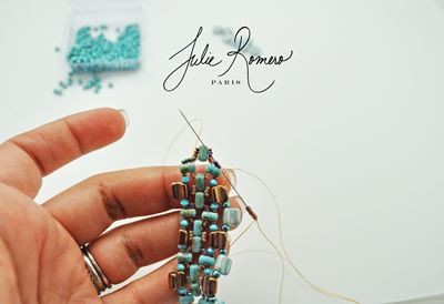 Bracelet perles en verre Groovy Tiles Rullas et Rocailles Miyuki : Etape 28