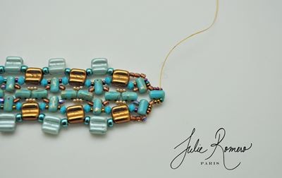 Bracelet perles en verre Groovy Tiles Rullas et Rocailles Miyuki : Etape 29