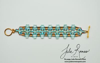 Bracelet perles en verre Groovy Tiles Rullas et Rocailles Miyuki : Etape 35