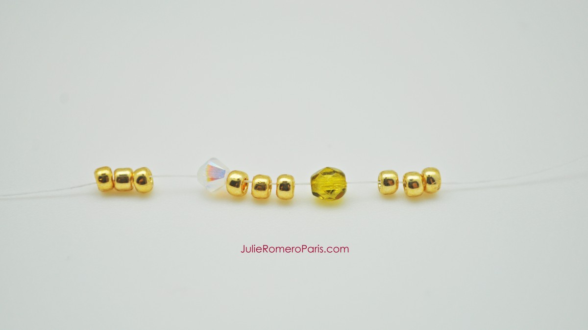 Headband rocailles Toho et chaîne strass PureCrystal : Etape 8