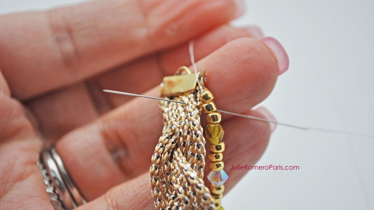 Headband rocailles Toho et chaîne strass PureCrystal : Etape 9