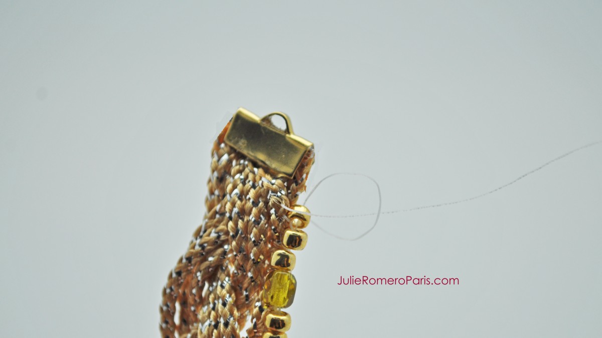 Headband rocailles Toho et chaîne strass PureCrystal : Etape 11