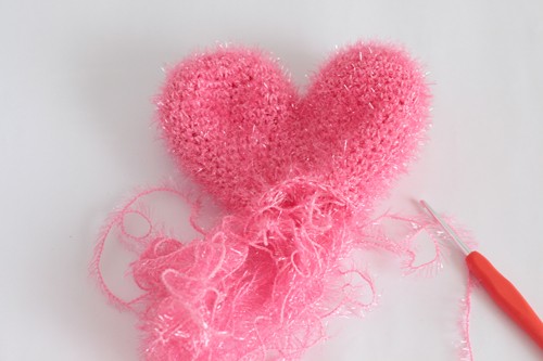 DIY Coeur éponge tawashi en fil Creative Bubble : Etape 4