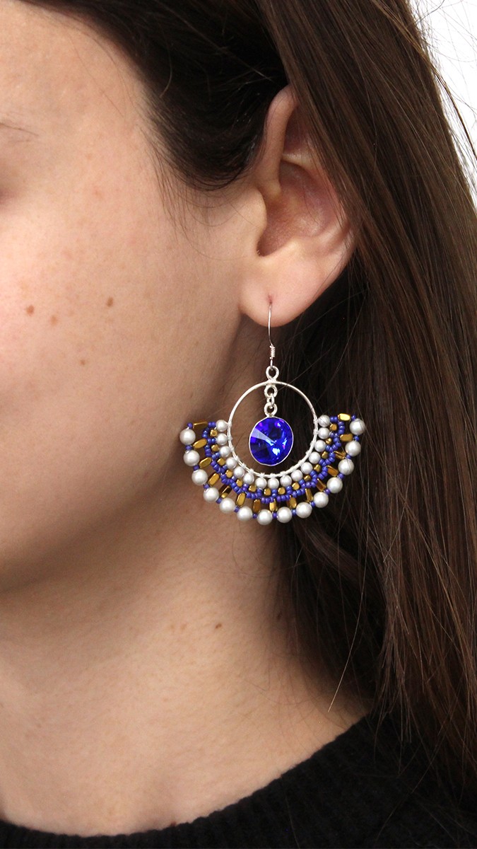 Schéma Créoles tissées perles nacrées PureCrystal mini-hématites