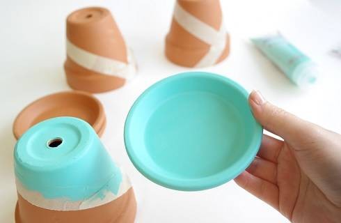 DIY Peindre ses pots de fleurs avec la peinture decoCème Pébéo : Etape 3