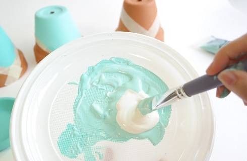 DIY Peindre ses pots de fleurs avec la peinture decoCème Pébéo : Etape 6