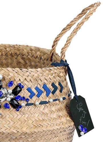 DIY facile custo panier thailandais avec pierres à coudre et cabochons PureCrystal majestic blue : Etape 4