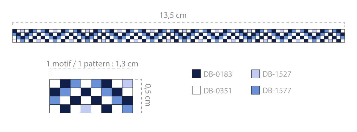 Schéma Bracelet Miyuki 4 rangs au métier à tisser