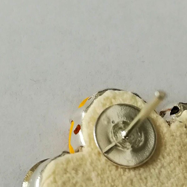 Boucles d'oreilles cabochons PureCrystal majestic blue, buttercup et lime : Etape 17