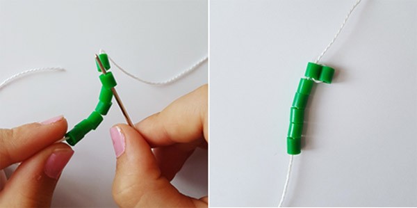 DIY tissage brickstitch en perles à repasser : Etape 2