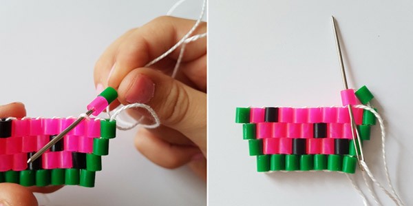 DIY tissage brickstitch en perles à repasser : Etape 7