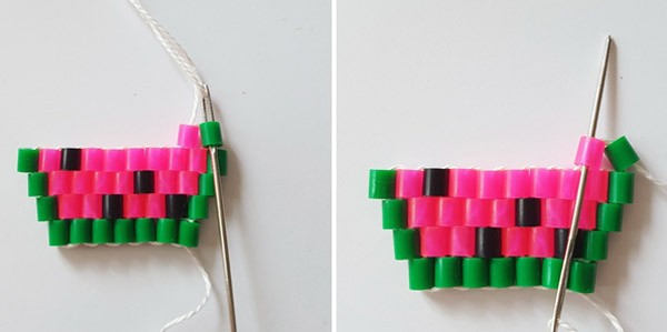 DIY tissage brickstitch en perles à repasser : Etape 8