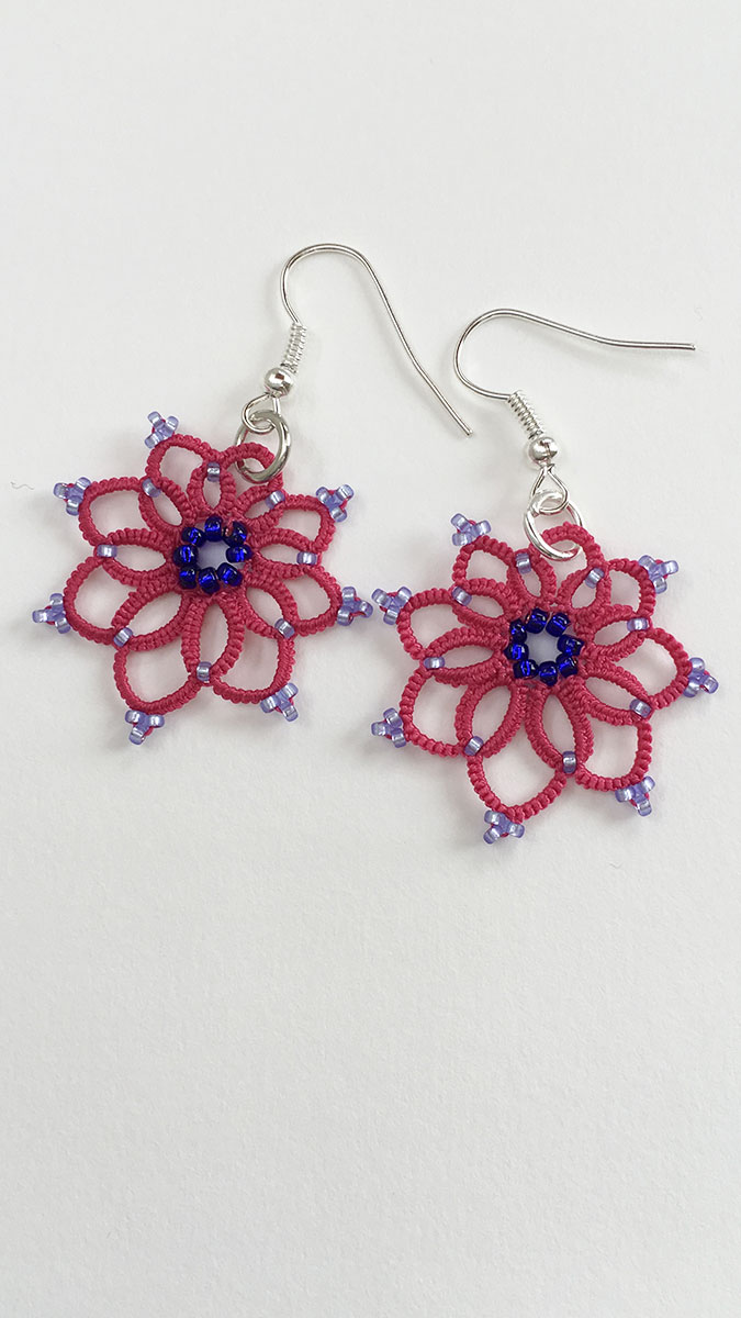 Schéma Boucles d'oreilles DIY marple en dentelle frivolité