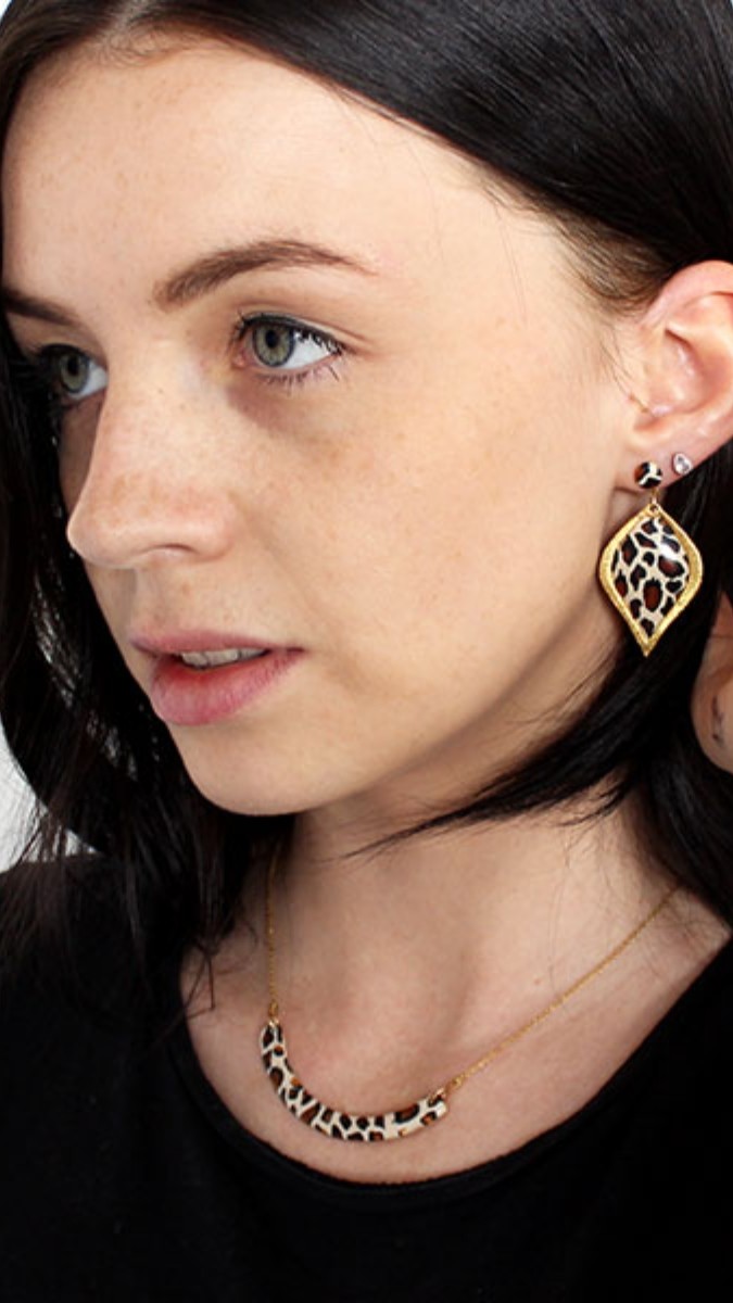 Schéma Parure de bijoux fantaisie Fimo motif cane léopard