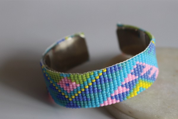 Schéma Bracelet manchette Tissage de Perles Rocailles